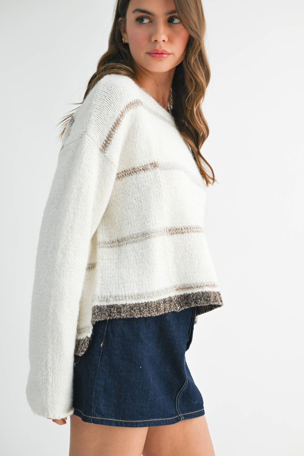 Mona Knit Stripe Pullover Sweater