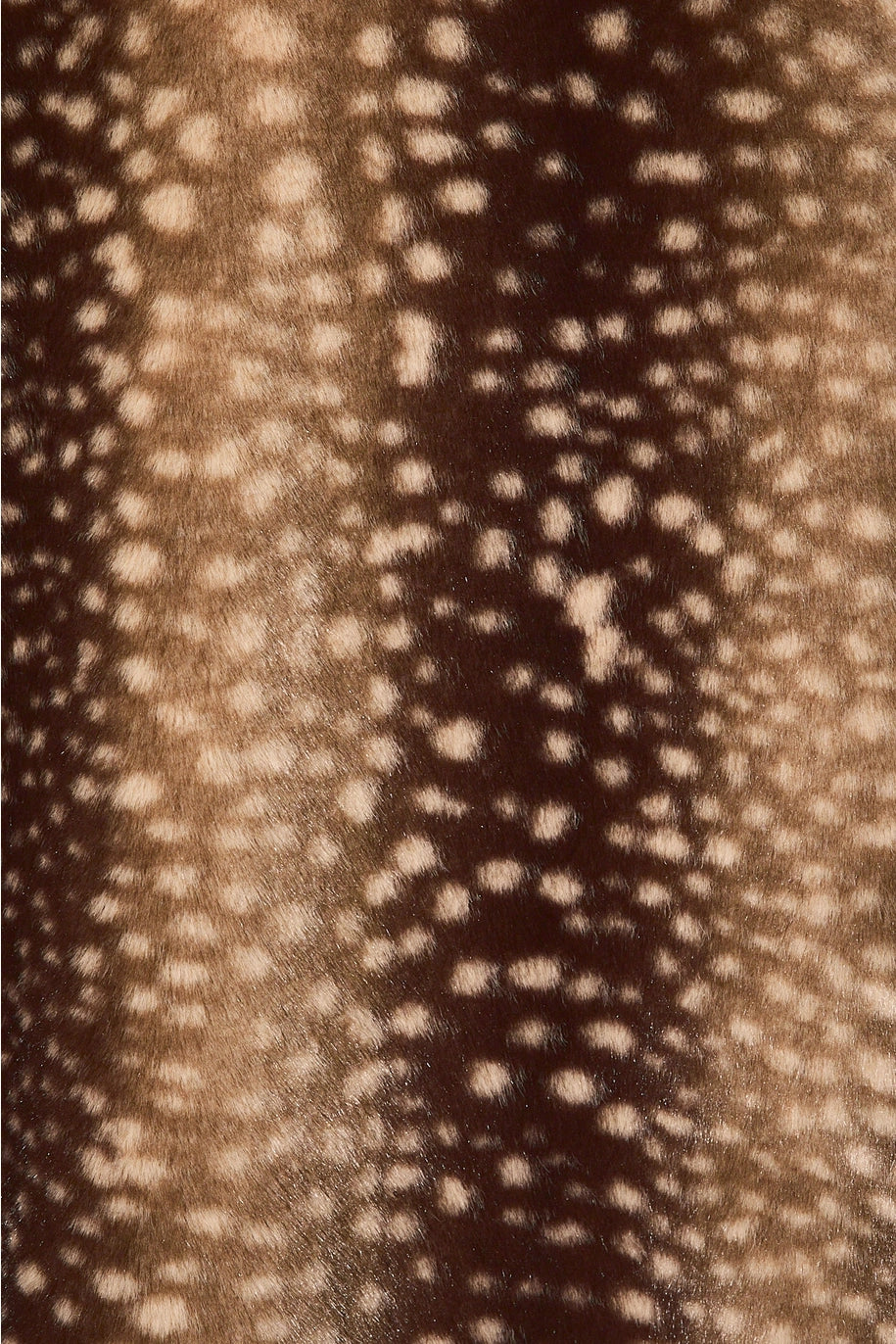 Faux Fur Deer Print Jacket