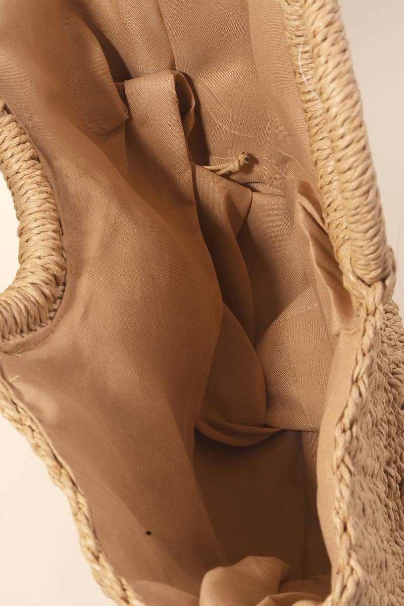 Half Moon Straw Tote