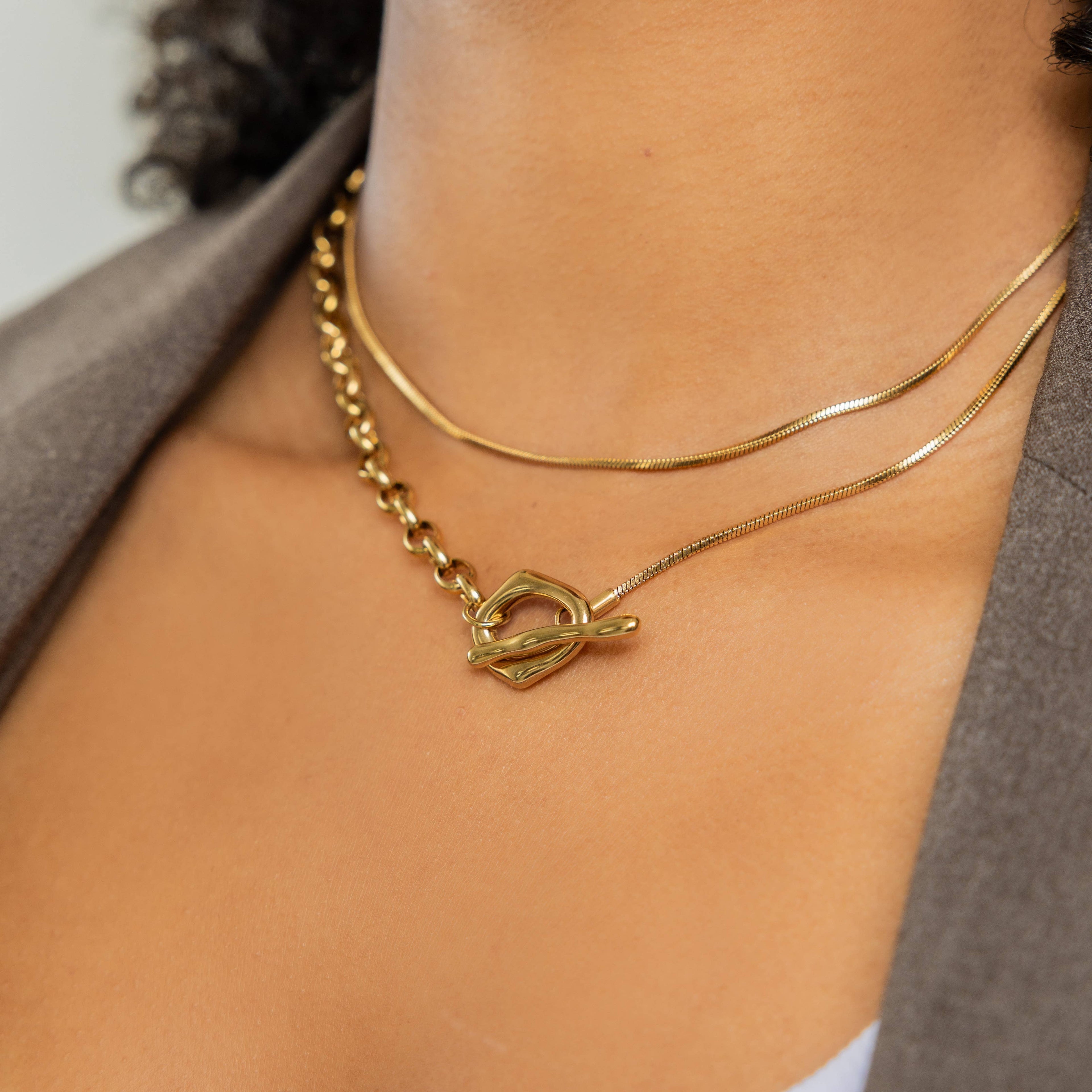 Dual Chain Toggle Necklace