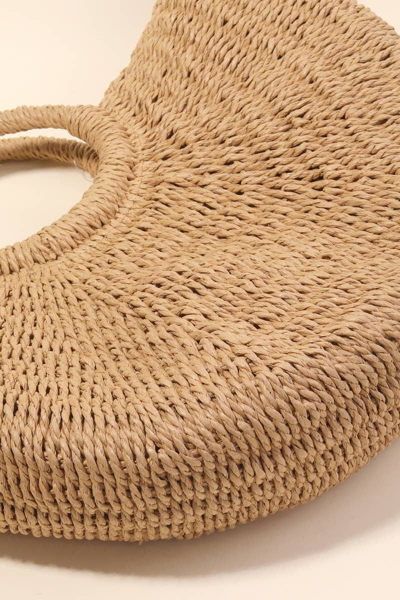 Half Moon Straw Tote