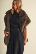 Notch Collar Fur Vest