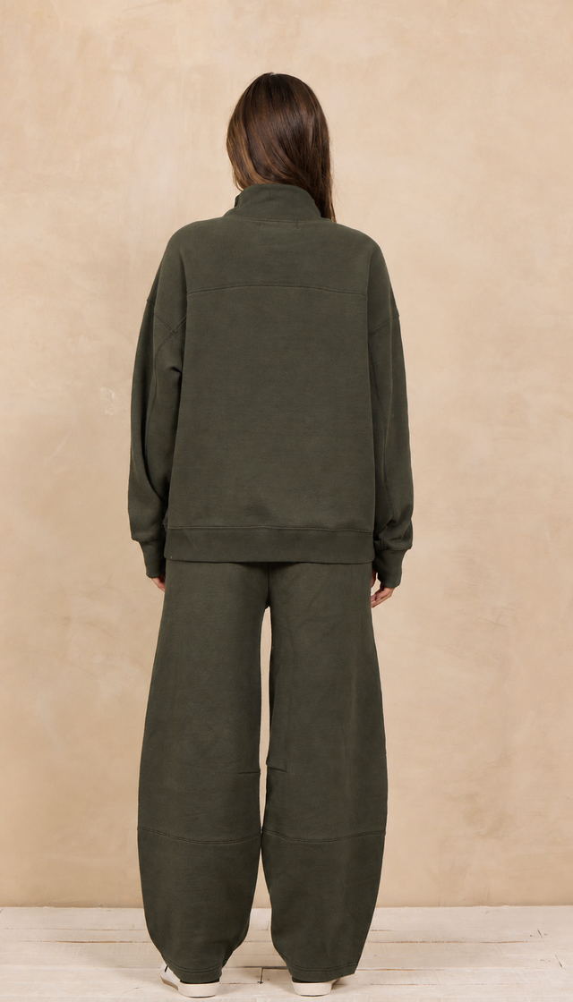Army Olive Soft Surf Wash Barrel Pant
