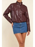 Bubble Hem Leather Jacket