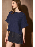 Short Sleeve Knit Sweater