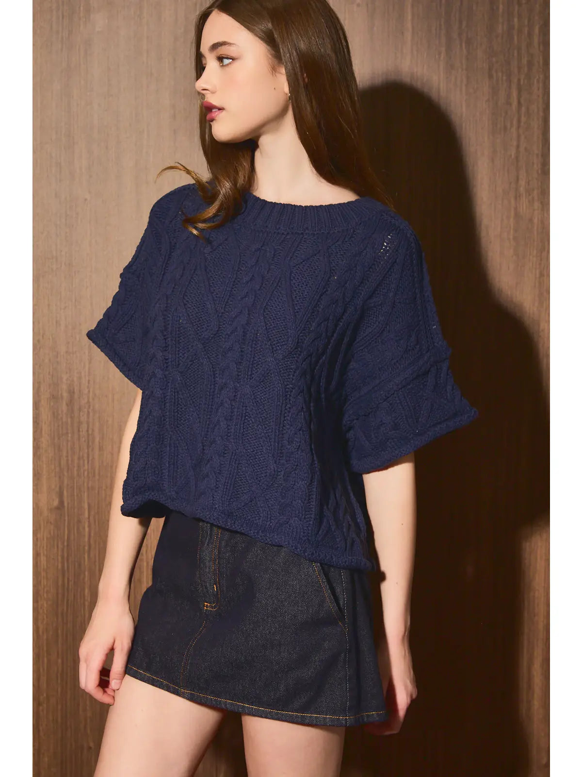 Short Sleeve Knit Sweater