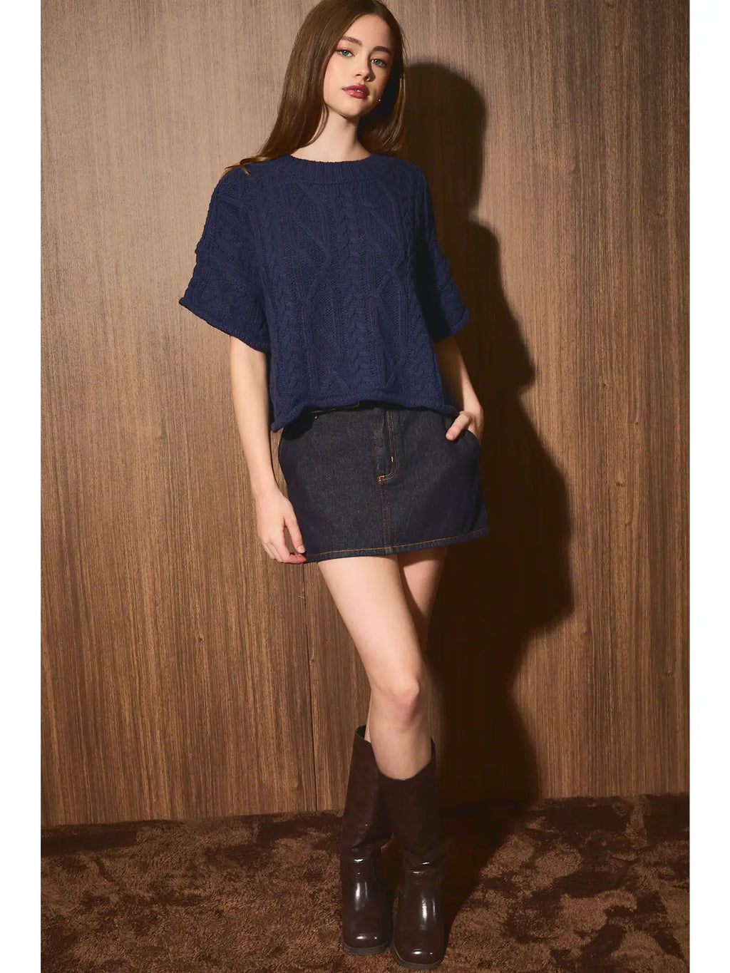 Short Sleeve Knit Sweater