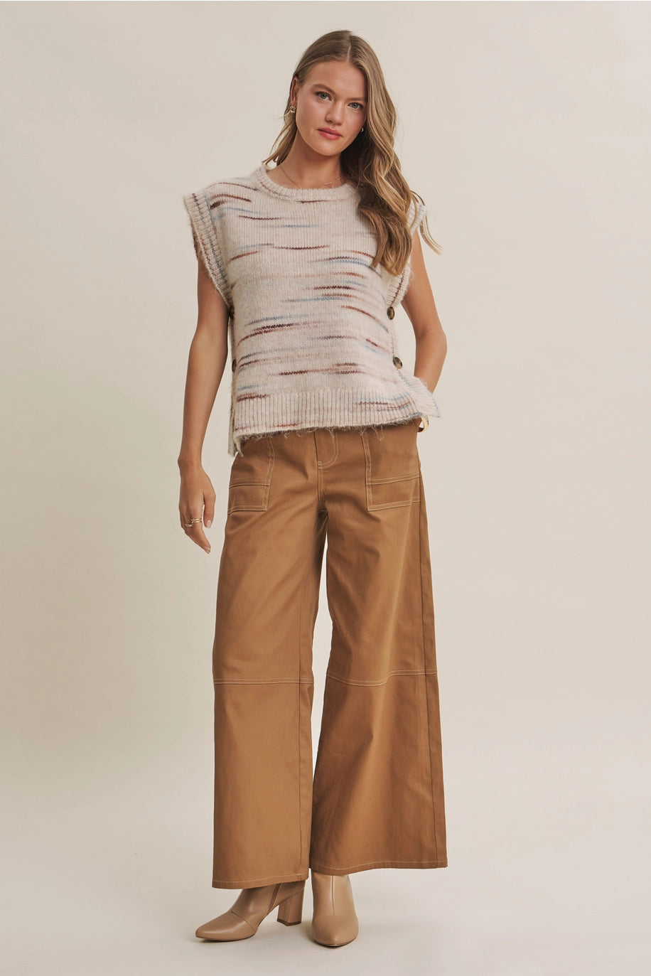 Contrast Stitch Twill Pant