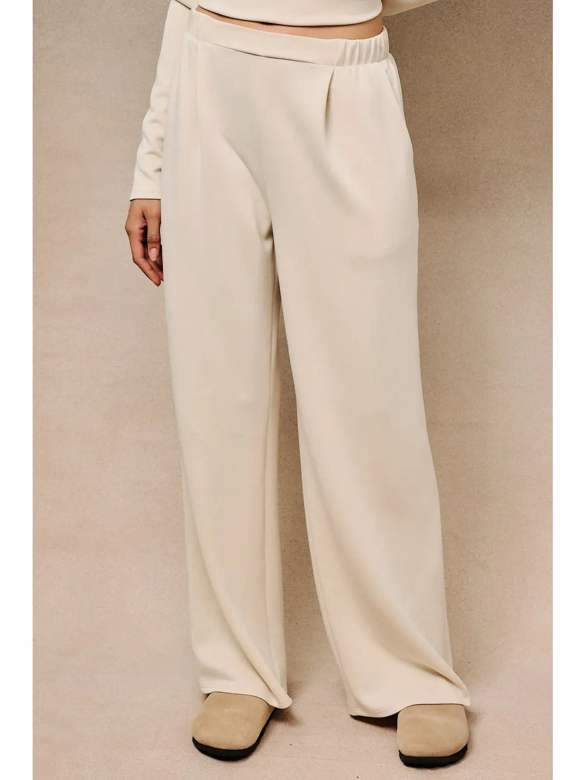 Elastic Pleated Wide Pants