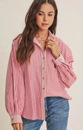 Red Stripe Button Down