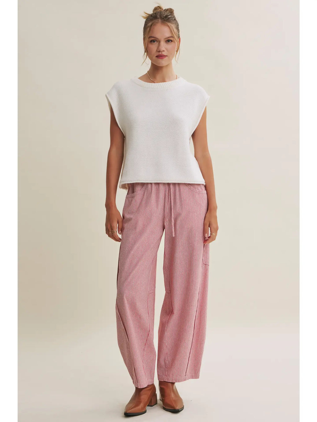 Stripe Barrel Pants
