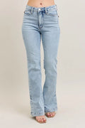 Judy Blue Tummy Control Vintage Wash Side Slit Slim Boot Cut Jean