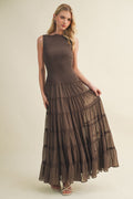 Chiffon Dress with Smocked Bodice