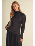 Funnel Neck Sheen Blouse