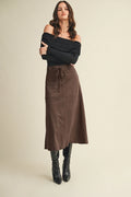 Suede A-Line Skirt