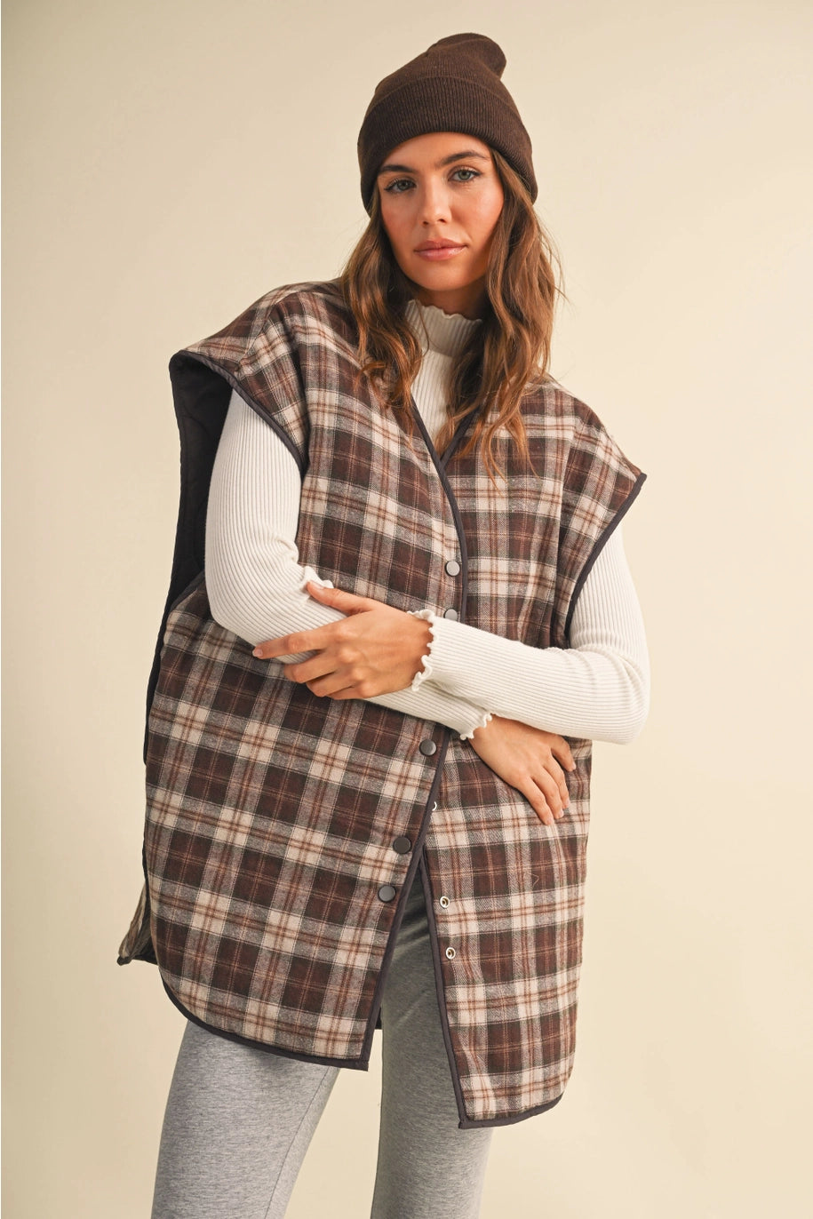 Reversible Plaid Vest