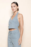 Wrap Halter Crop Top